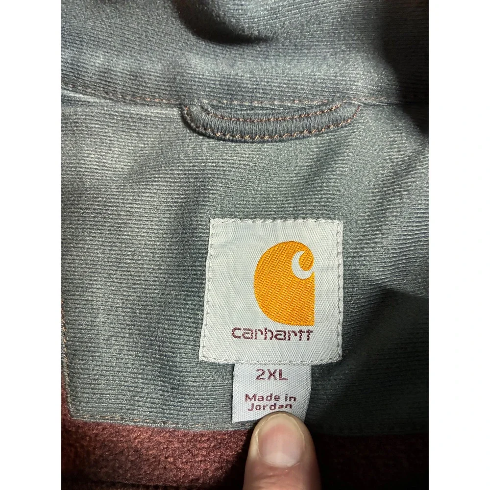 Carhartt Dalton Half Zip Fleece Pullover Mens 2XL Dark Red Gorpcore Utility